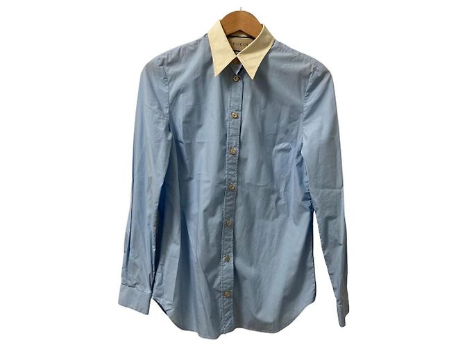 Camicia in popeline Gucci Blu Blu chiaro