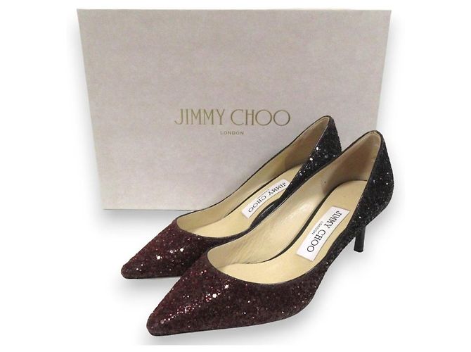 Décolleté Romy 60 Glitter Jimmy Choo Marrone