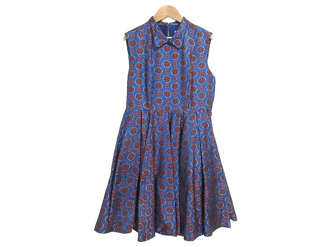Kenzo Lamé-Jacquard-Kleid Blau