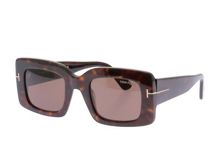 Tom Ford Gafas rectangulares carey Castaño