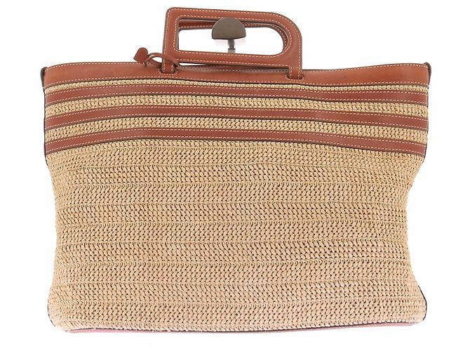 Delvaux Cabas "D to D" en raphia Beige