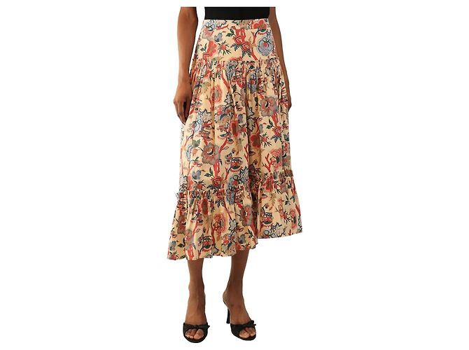 Autre Marque Falda midi estampada neutra - talla UK 6