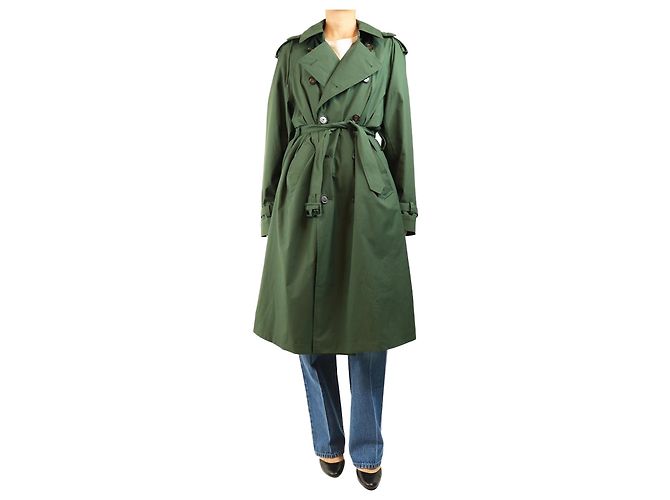 Lacoste Dunkelgrüner Nylon-Trenchcoat - Größe M