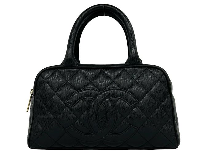 Timeless Mini borsa Boston Chanel Matelassé Coco Caviar Skin Nero