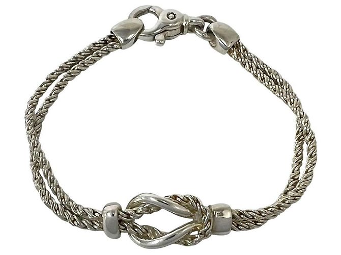 Tiffany & Co Bracciale Tiffany Vintage Double Rope Center Knot Argento