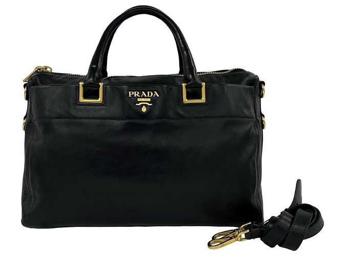 Borsa Boston in pelle Prada Nero