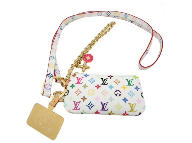 Louis Vuitton x Takashi Murakami Monogram Multicolor Pouch Weiß