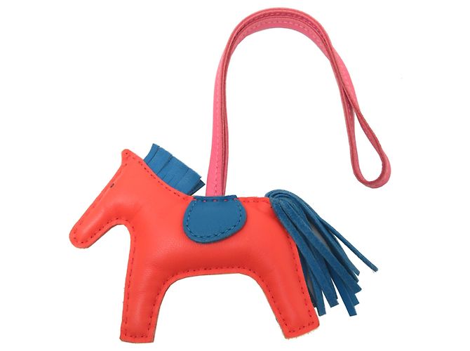 Hermès Pingente de bolsa Hermes Rodeo PM Rosa Laranja 