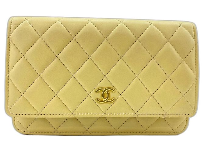 Borsa a Spalla Chanel Mini Matelassé Gialla Giallo