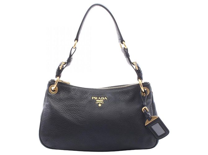Bolso de hombro Prada Vitello Daino Negro