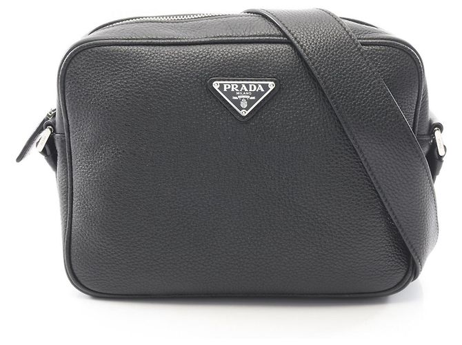 Prada Triangle Logo Shoulder Bag Black