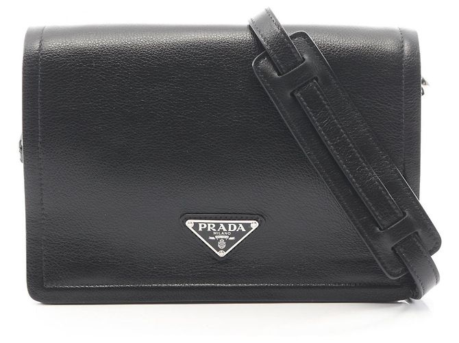 Prada GLACE'CALF Shoulder Bag Black