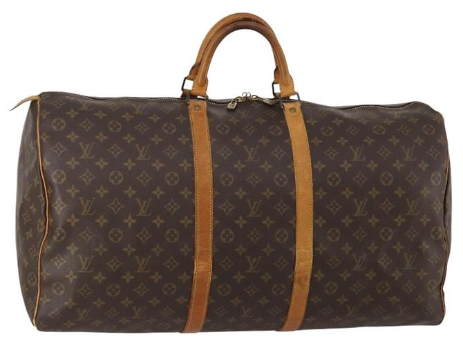 LOUIS VUITTON Monogram Keepall 60 Boston Bag M41422 LV Auth 192002 Monograma
