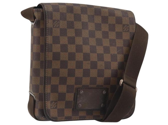 LOUIS VUITTON Borsa a tracolla Damier Ebene Brooklyn PM N51210 LV Auth 193987