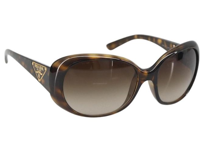 PRADA Tortoise Pattern Sunglasses Plastic Brown Gold Auth BA14251V Golden