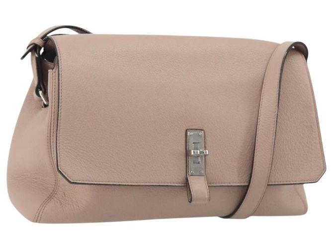 Bolso de Hombro BALLY de Cuero Rosa Plata Auth BA14581A