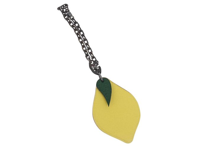 Hermès HERMES Lemon Charm Leather Yellow Auth BA14245M 