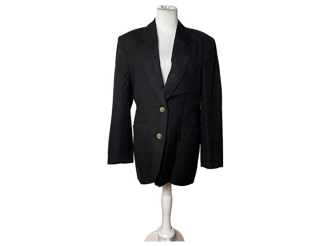 Vintage Dior Wool Blend Blazer Black S