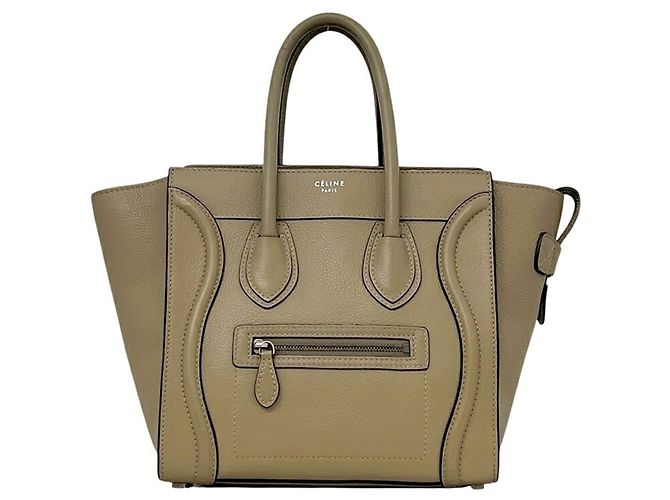 Céline Bolsa Tote Celine Mini Shopper Luggage Bege