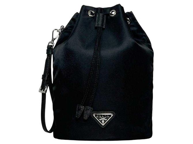Saffiano Prada VELA Handtasche Pouch Schwarz