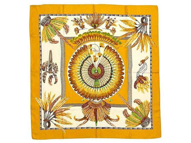 Hermès Sciarpa in seta gialla Hermes Giallo 