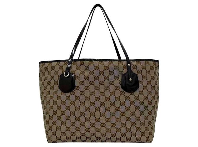 Borsa Tote Gucci beige e viola Porpora