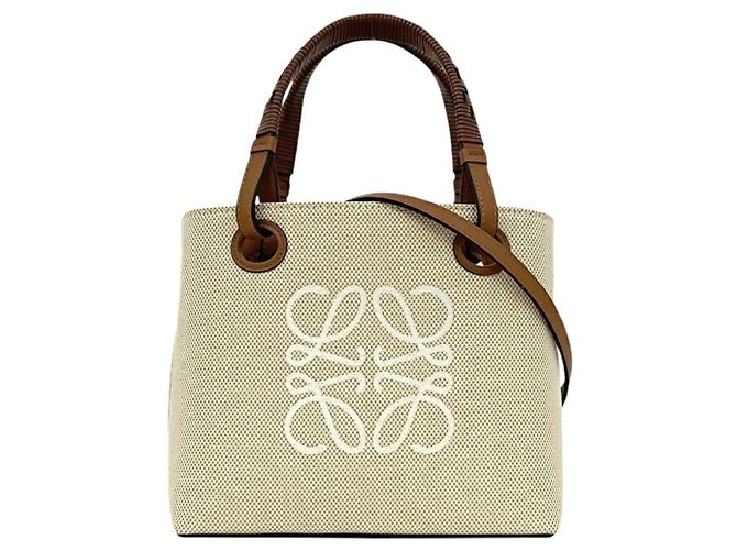Mini borsa tote 2-way Loewe Marrone Beige