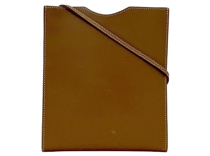Hermès Bolsa de ombro em couro marrom Hermes