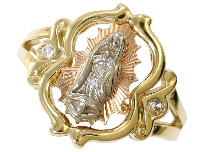 Autre Marque 10K Goldring mit Cubic Zirconia Golden