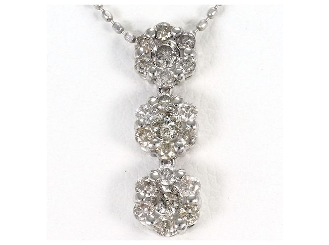 Autre Marque Colar de ouro branco com diamante Dourado