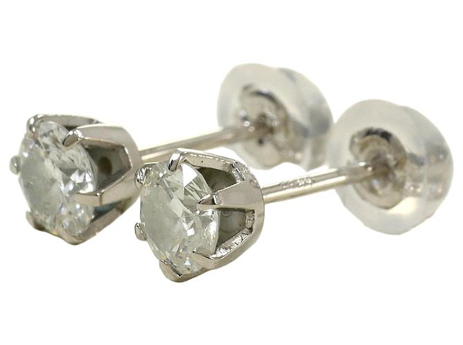 Autre Marque Platin-Diamant-Steckohrringe