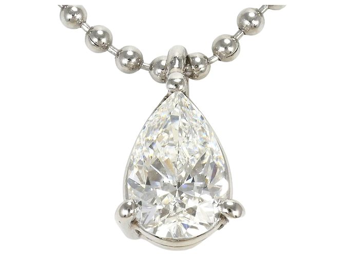 Autre Marque Platin-Diamant-Anhänger-Halskette