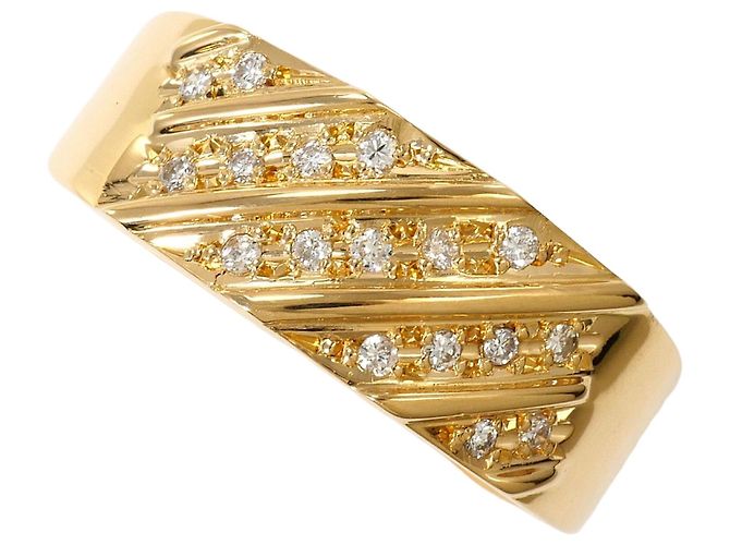 Autre Marque 18K Gelbgold-Ring mit Diamant Golden