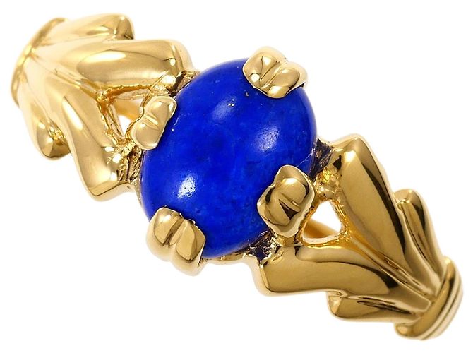 Autre Marque 18K Gelbgold-Ring mit Lapis Lazuli Golden