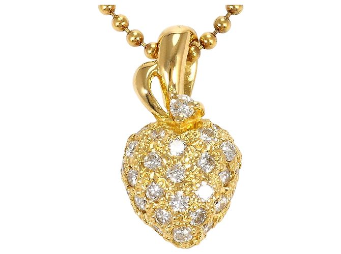 Autre Marque 18K Gelbgoldhalskette mit Diamant Golden