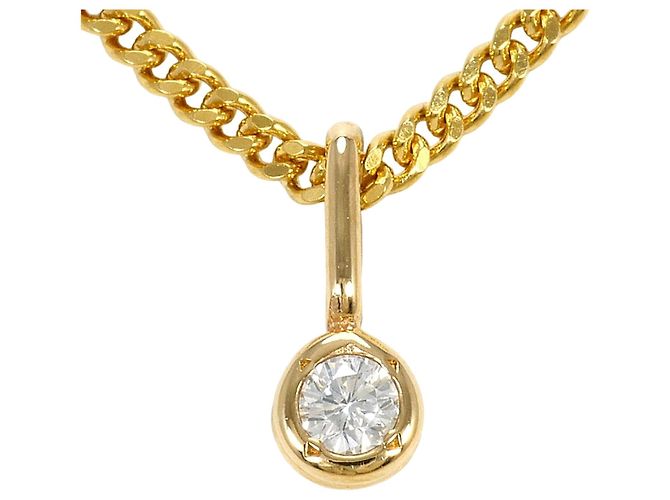 Autre Marque 18K Gelbgoldhalskette mit Diamant Golden