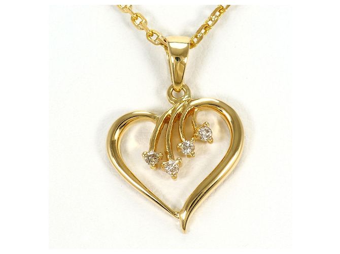 Autre Marque 18K Gelbgoldhalskette mit Diamant Golden
