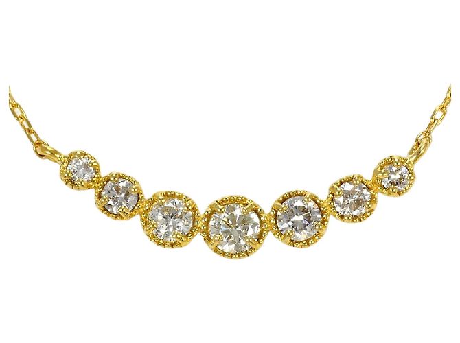Autre Marque 18K Gelbgoldhalskette mit Diamant Golden