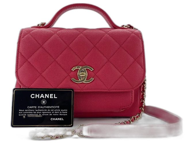 CHANEL Matelassé Business Affinity Shoulder Bag Rosso