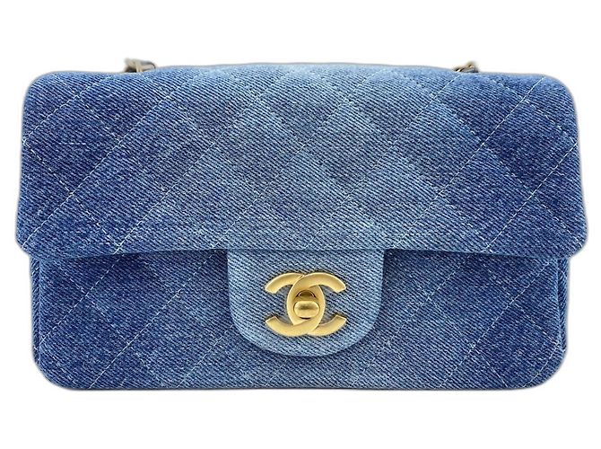 Borsa a Spalla Chanel Mini Matelassé Blu