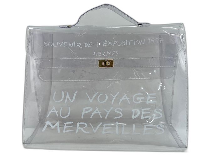 Hermès HERMES Vinyl Kelly Handtasche, Clear