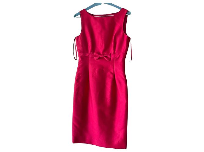 Vestido Hobbs Invitation vermelho de lã e seda com laço