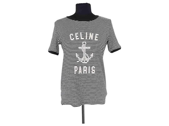 Camiseta Anchor Céline negra de algodón Negro