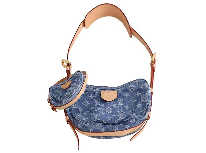 Louis Vuitton Croissant MM Borsa a tracolla denim blu
