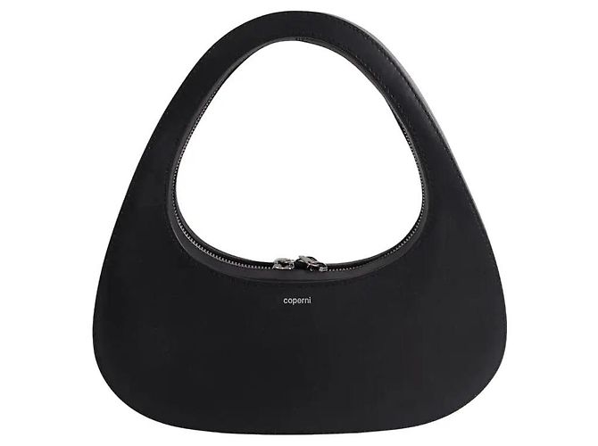 Bolsa Coperni Swipe Bag em pele preta Preto