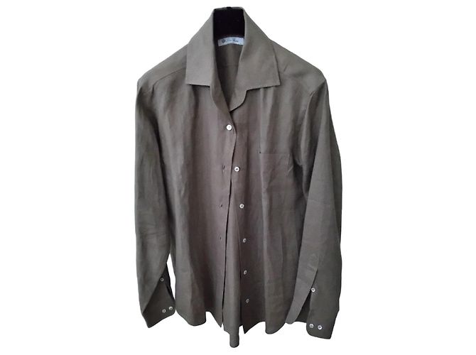 Camicia in lino Loro Piana Cachi