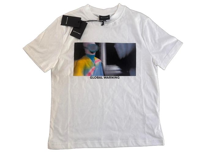 Autre Marque Botter "Global Warning" Baumwoll-T-Shirt weiß Mehrfarben
