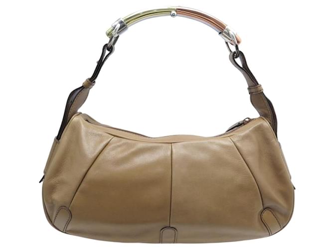VINTAGE YVES SAINT LAURENT MOMBASA 116056 SHOULDER BAG HANDBAG Brown 