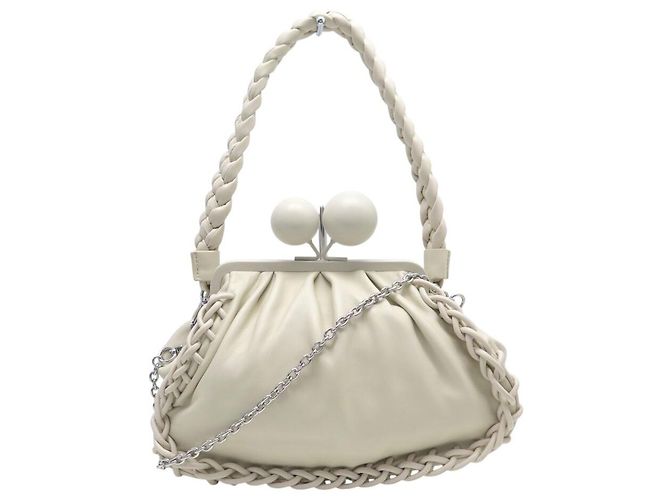 NOVA BOLSA DE OMBRO MAX MARA PASTICCINO WEEKEND MW751H07T COURO Cru
