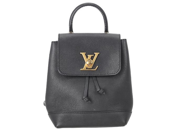 Twist Mochila Louis Vuitton LV Mini Lockme em couro preto